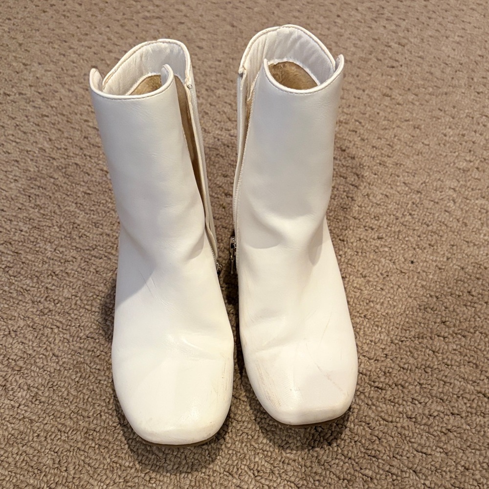 Girls White Ankle Boots